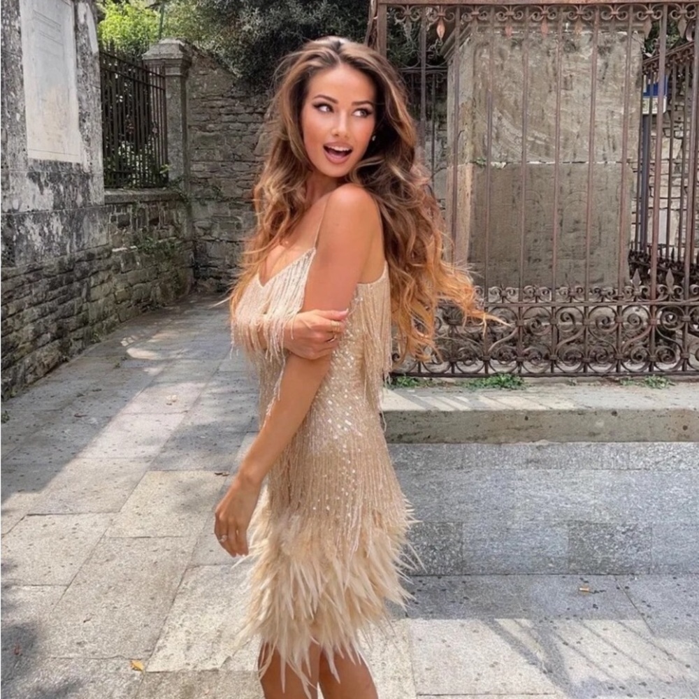 Golden Ballerina Sexy Feather Dress - Picture 5 of 13